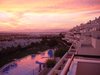 Swimming pool by sundown